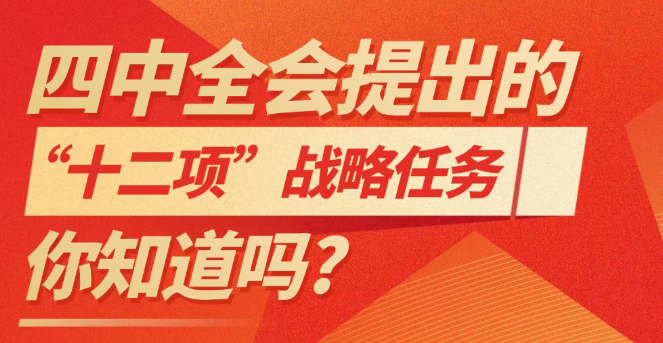 三峡党建丨四中全会提出的“十二项”战略任务，你知道吗?