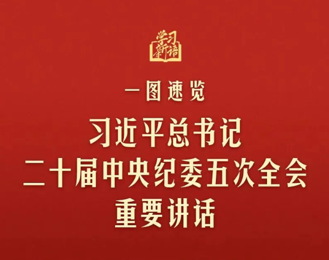 三峡党建丨一图速览，习近平总书记二十届中央纪委五次全会重要讲话