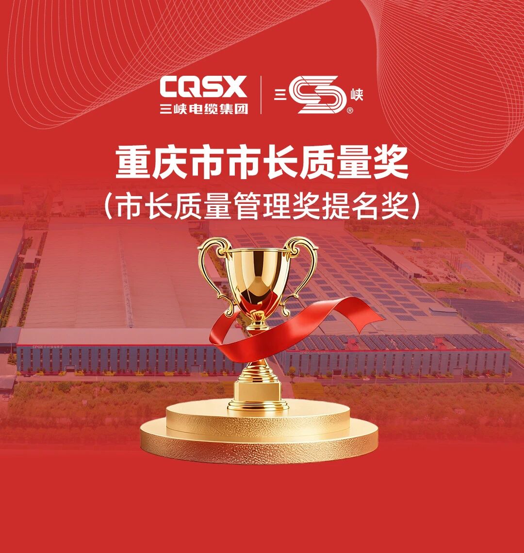 “第一！唯一！”，三峡电缆获评重庆市市长质量奖！